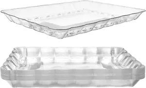 12-Pack Rectangular Plastic Serving Platter - 9X13 Inches Disposable Food Tray f - Picture 1 of 7