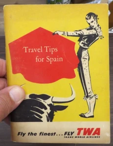VINTAGE 1950s TWA AIRLINES TRAVEL TIPS FOR SPAIN BOOKLET 106 PAGES - Picture 1 of 8