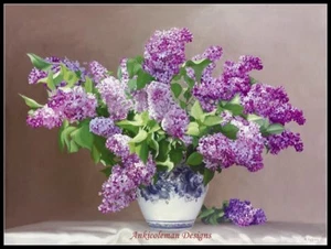 Lilac Dreams - DIY Chart Counted Cross Stitch Patterns Needlework DMC Color - Picture 1 of 2