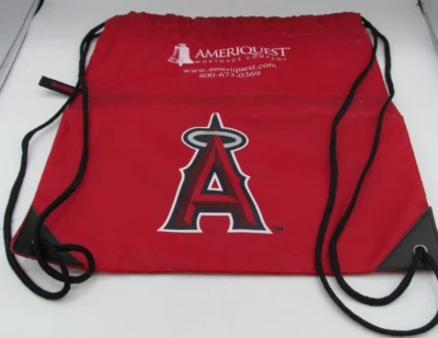 MLB LOS ANGELES ANGELS OF ANAHEIM Red Pull string Drawstring backpack SGA - Image 1 of 2