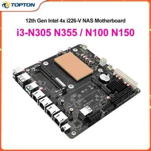 13th Gen Intel i3 N355 N150 NAS Motherboard 6-Bay 4x i226-V 2.5G 2*NVMe 6*SATA3 - Picture 1 of 21