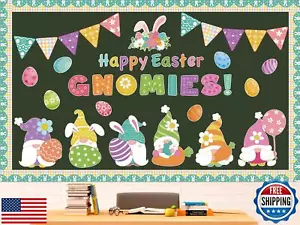 Funrous Easter Bulletin Board Decorations Set Gnome Bunny Egg Paper Cutouts H - Picture 1 of 5
