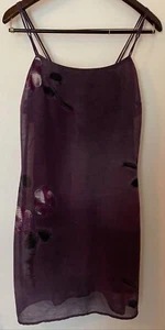 Lux Vintage Purple Floral  Dress Large - Picture 1 of 3