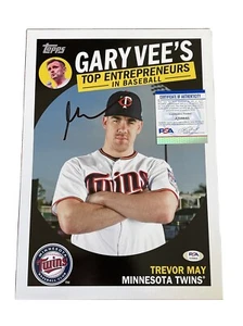 2019 Topps Signed Gary Vaynerchuk Vee Auto Trevor May 10x14 PSA Authentic COA - Picture 1 of 4