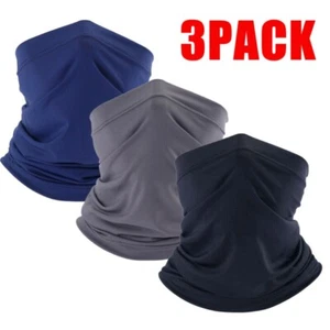 3 Pack UV Protection Face Mask Neck Gaiter Hiking Cycling Scarf Sports Bandana - Picture 1 of 15