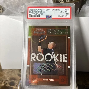 2008 Playoff Contenders RC AUTO Buster Posey PSA 10 RARE POPULATION 42 - Picture 1 of 4