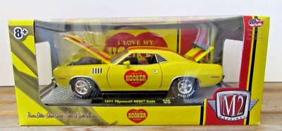 M2 Machines DETROIT MUSCLE HOOKER 1971 PLYMOUTH HEMI CUDA  R69 1:24 Diecast NIB - Image 1 of 4