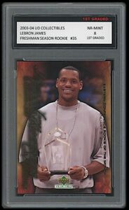 LEBRON JAMES 2003-04 UPPER DECK #35 1ST GRADED 8 ROOKIE CARD LAKERS/CAVALIERS