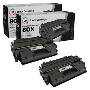 Compatible Replacement for HP 80X Toner CF280X 80A CF280A HY (Blk, 2-Pk) - Picture 1 of 9