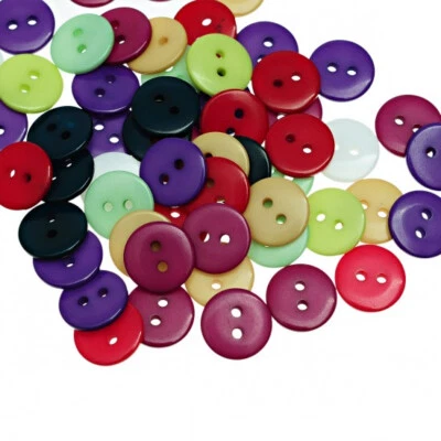Resin Sewing Buttons Scrapbooking Round Assorted 2 Holes 12.5mm( 4/8") Dia, 200 - Image 1 of 4
