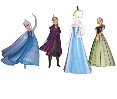 Disney Anna y Elsa Adornos Lote de 4 Adornos Colgantes Navidad Congelados Foto 1 de 4