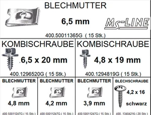 Asortyment nakrętka sprężynowa nakrętka blaszana + śruby błotnika ocynkowane 107 szt. - Zdjęcie 1 z 1