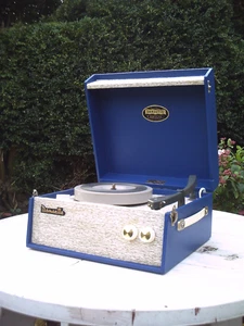 ORIGINAL 1960s VINTAGE DANSETTE "POPULAR MK1" RECORD PLAYER in CLASSIC BLUE! - Picture 1 of 12