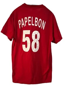 Papelbon #58 Philadelphia Phillies T Shirt Tee Mens XL Red Short Sleeve MLB Vtg - Picture 1 of 6