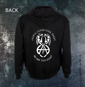Animal Liberation Front Vegan Vegetarian Rights ALF Zipper Zip Up Hoodie Shirt - Bild 1 von 13