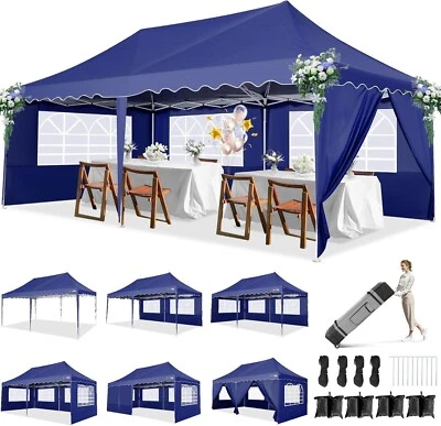 Gazebo 3x6 Impermeabile Stabile Resistente all'Inverno, Pieghevole Tenda per Feste con Pareti Laterali、 - Immagine 1 di 4