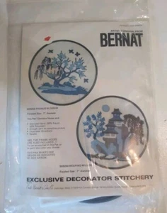 Bernat Stitchery Kit SO9259 Prunus Blossom Weeping Willow 7" Round 1978 New - Picture 1 of 2