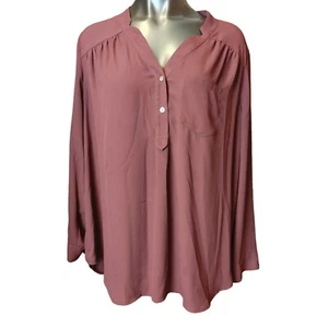FERVOUR Womens XS Rustic Rose Long Sleeve Button Pocket Flowy Blouse - Picture 1 of 4