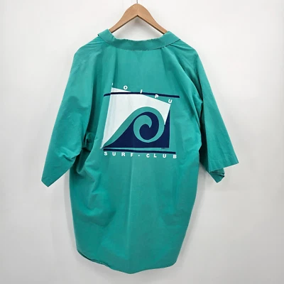 Vintage Crazy Shirts Camisa Havaiana Botão Masculina Tamanho XL POIPU Surf Club Havaí - Imagem 1 de 4