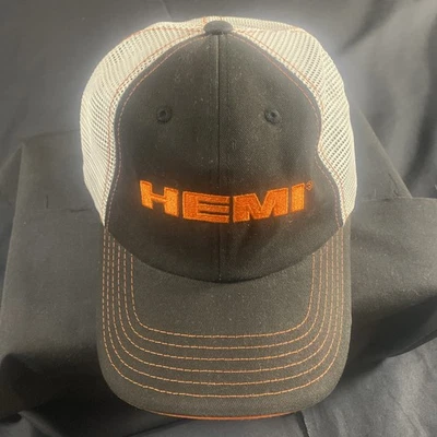 Gorra de bola trasera de malla de algodón ajustable con licencia Hemi (negro/blanco/naranja) Foto 1 de 4