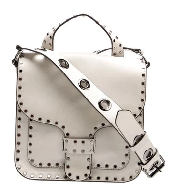 Bolsa de alimentación cruzada con asa superior tachonada Rebecca Minkoff - gris masilla Foto 1 de 4