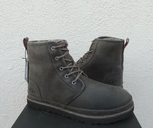 UGG HARKLEY CHARCOAL WATERPROOF LEATHER WINTER ANKLE BOOTS, MEN US 7/ EUR 40 NEW - Picture 1 of 5