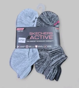 SKECHERS ACTIVE Mujer Calcetines Corte Bajo Cojín Soporte Arco 6 Pares Zapato Talla 6-9.5 - Imagen 1 de 2