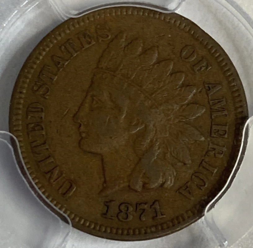 1871 - Indian Head Cent - PCGS VF30 - Exact Coin Imaged Key Date! - Image 1 of 4