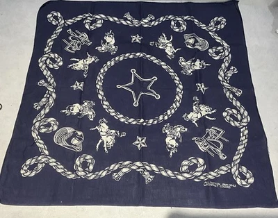 1960-е Все хлопок быстрый цвет RN 13962 синий бандана лошадей седла ковбойские шляпы - Изображение 1 из 4