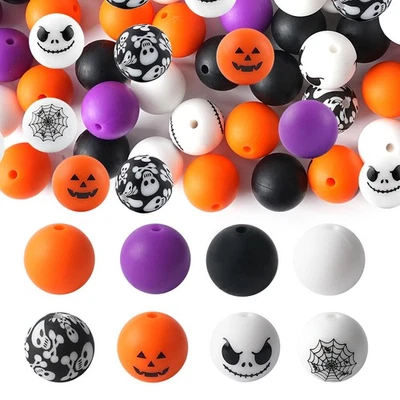 Silicone Beads for Halloween,15mm Rubber Focal Beads for Keychain Pen Lanyard - Image 1 of 4