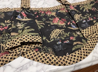 Waverly Polinesio Columpio Pestaña Superior Festoneada Cenefa Inodoro Bambú De Colección Elegante EC Foto 1 de 4