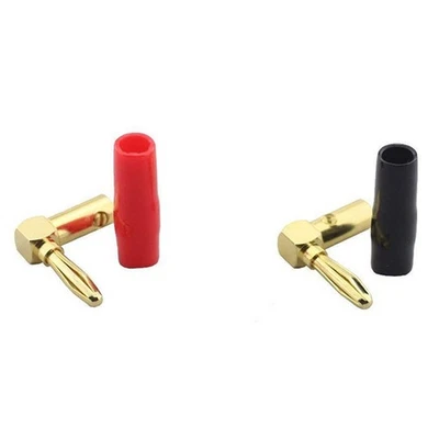 4mm L Type Banana Connectors with Secure Wire Locking for Audio Systems - Image 1 of 4