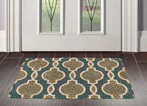 2x3 Braided Handspun Jute Mat Modern & Contemporary Area Rug Blue - Picture 1 of 4