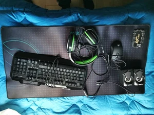 Konvolut Tastatur+Lautsprecher+RGB-Audio-Headset+Maus+Gaming-Matte+Rog Hub Asus - Bild 1 von 19