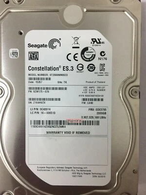 Lenovo ST2000NM0033 03X3795 0A89475 03T7847 2TB Hard Disk  3.5 SATA 7200RPM - Image 1 of 4