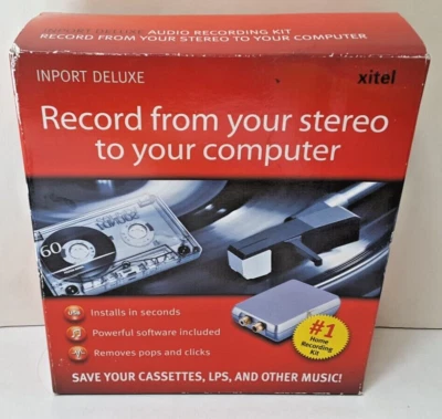 Xitel Inport Deluxe Stereo To PC Recording Kit Cassette LP Other Music Converter - Image 1 of 4
