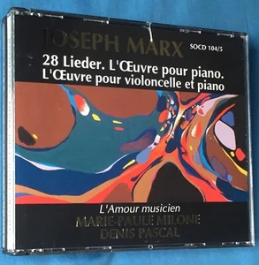 CD BOX - JOSEPH MARX - 28 LIEDER - L'OEUVRE POUR VIOLONCELLE ET PIANO - Picture 1 of 2