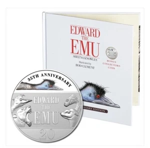 2023 Australia Silver  Coloured  20c Coin & Book Edward The EMU  In Hand - Picture 1 of 4