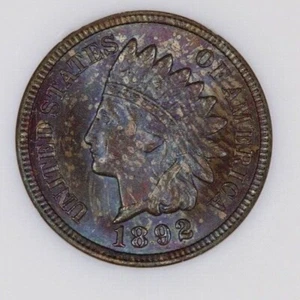 1892 Indian Head Cent 1c NGC MS64 RB Old No Line holder Beautiful color! J5 - Picture 1 of 5