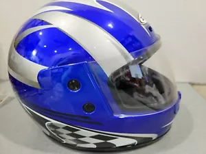 Zeus Helmet Snowmobile Blue Silver XSmall Great Cond Motorcross Motorcycle - Picture 1 of 7