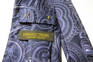 100% Silk Tie Donald J. Trump Signature Collection Blue Paisley Brocade Gorgeous - Picture 1 of 9
