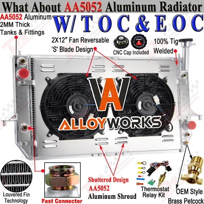 3 Row Radiator Shroud Fan+Relay For 1996-2005 Chevy Astro GMC Safari V6 4.3L AT - Изображение 1 из 4