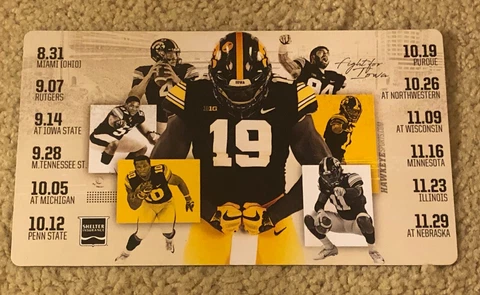 2019 IOWA HAWKEYES FOOTBALL MAGNET **FREE SHIPPING* *KEEGAN MURRAY* HAYDEN FRY Cover
