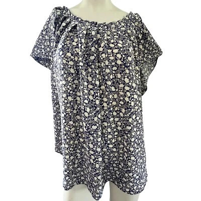 LC Lauren Conrad Floral Peasant Top 3X Tie Back Blouse Boho Coquette Bloomcore - Image 1 of 4