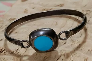 Vintage Sterling Silber Mexiko Armband türkis farbig Emaille Mitte 19,3 g - Bild 1 von 12