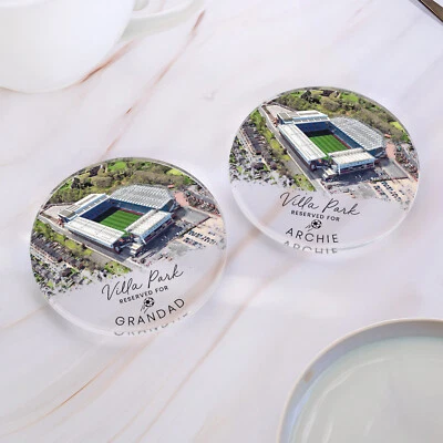 Personalised Aston Villa Football Coaster, Villa Park Stadium Coaster