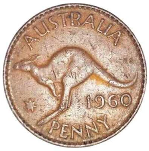 1960 Australian Penny Elizabeth II Pre-Decimal - Picture 1 of 2