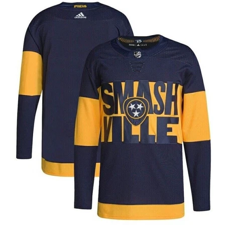 Authentic Adidas NHL Nashville Predators Alternate Hockey Jersey New Mens Sizes Cover
