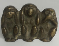 3 Wise see-hear-speak 'No Evil' gargoyle monkeys 4"x2.25" resin figurine ʱ o2 