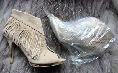 Tacones altos Tacones de aguja Flecos Punta abierta Botines Libby Edelman Zapatos Mujeres 8.5M Foto 1 de 4